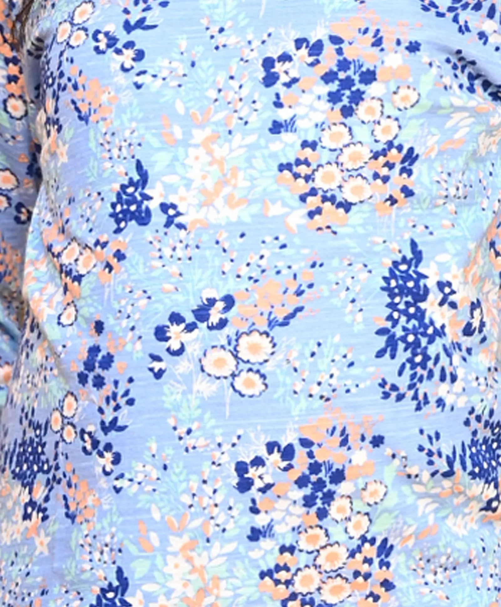 BLUE FLOWERS LONG SLEEVE PYJAMA SET - BLUE