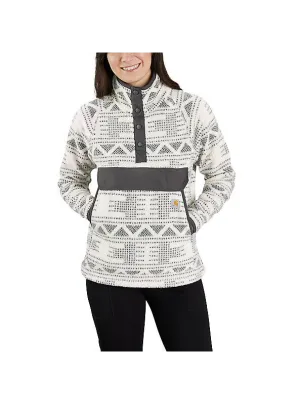 Carhartt Women's Relaxed Fit Fleece Pullover Malt Geometric Print 104922-W15