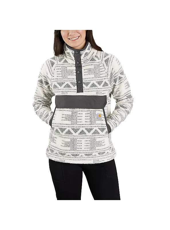 Carhartt Women's Relaxed Fit Fleece Pullover Malt Geometric Print 104922-W15