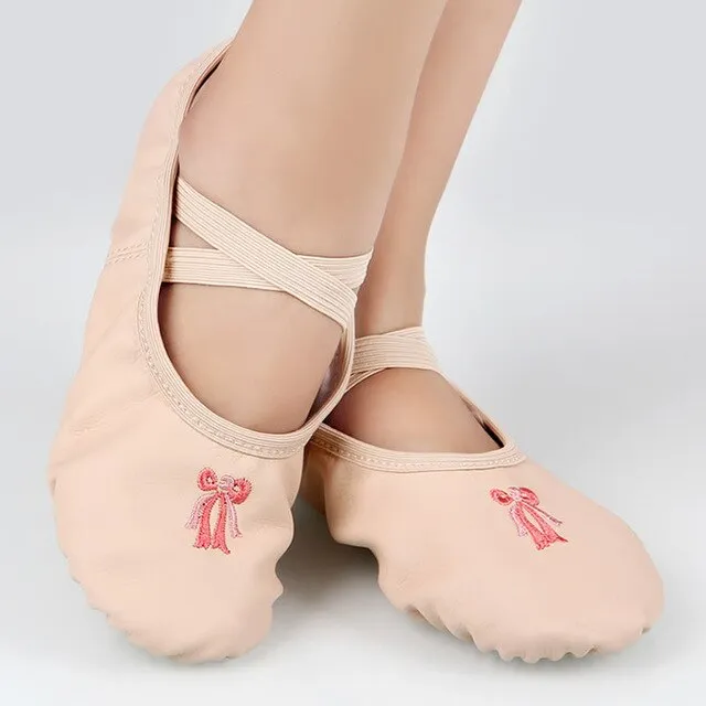 Children Leather Ballet Dance Shoes. Athletic Dance Shoes, Soft Ballet Slipper. Ballet Pointe Dancing Shoes. Yoga Fitness Shoes
