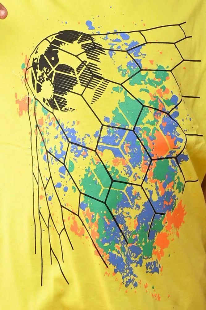 FOOTBALL BLUE SUMMER SHORTS SET -LIME/BLUE
