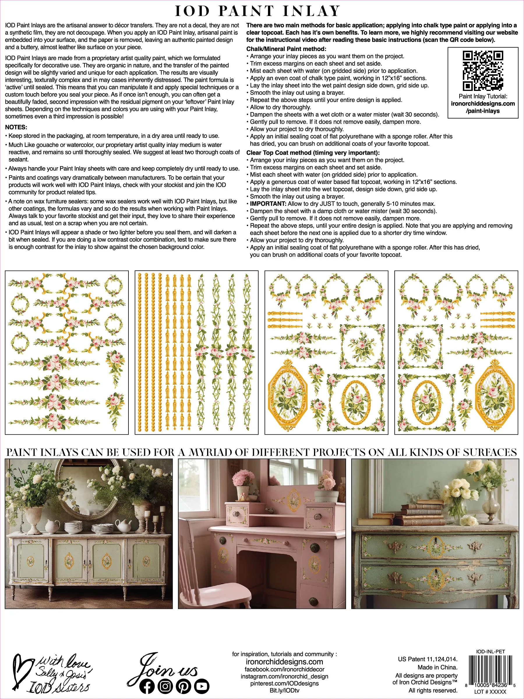 IOD Petit Fleur Pink Paint Inlay - Limited Release