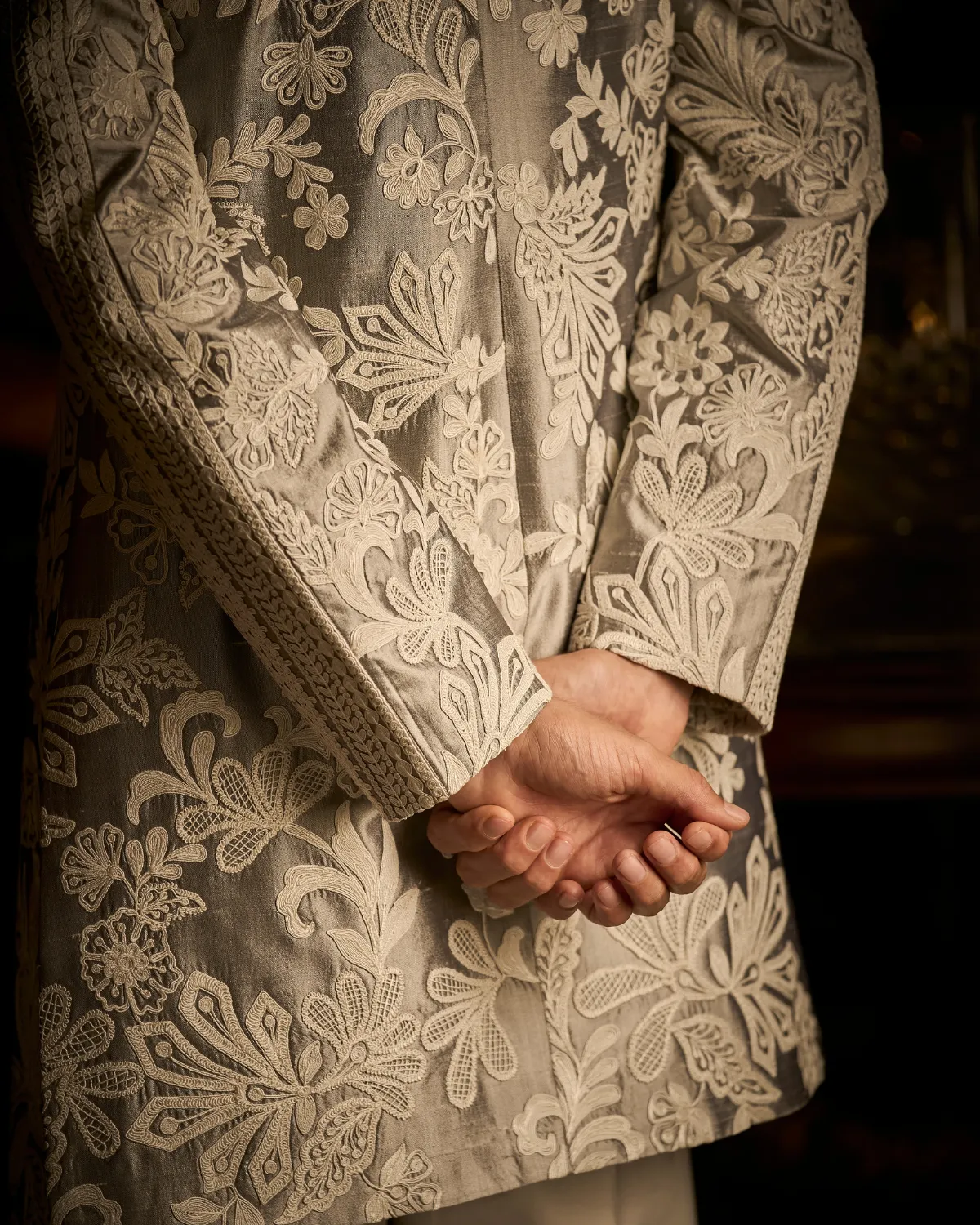 Silver Grey Open Jacket Set